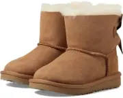 UGG UGGS Girl's 8 Childs Brown Fleece Lined 6" Tall Mini Bailey Bow II Boots SZ8