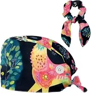 [YTYVAGT] Scrub Caps Women,Scrub Hats Suitable for Women,Christmas Floral Deer