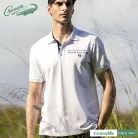 在飛比找momo購物網優惠-【Crocodile】男時尚基本款素面短袖POLO衫(白色)