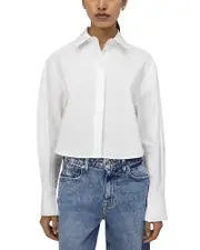 Simkhai Renata Cropped Poplin Button Down Shirt