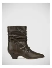 [Wittner] Axiel Waxy Leather Slouch Ankle Boots in Olive