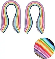 NOLITOY 520 Paper Strips Sticks Material Craft Vellum Paper Scrapbook Colored Birthday Making Quilling Textured Paper Construction Paper Assorted Colors