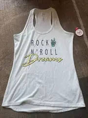 Womens PJ Pajama Tank Top Racer Back Small Rock N Roll Dreams NEW