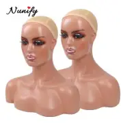 Realistic Female Mannequin Head With Shoulder Manikin Head Bust For Beauty