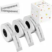 Memoking Label Tape Compatible with Memoking/Phomemo/Memoqueen D30/D32/Q30S/D30S/D35 Label Maker, Black on Transparent Clear Adhesive Label Tape 14x30 mm (0.6x1.2 Inch), 3 Rolls, 210 Labels/Roll