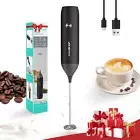 Powerful Rechargeable Milk Frother, Handheld USB Type-C Electric Foam Maker for
