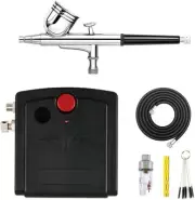 Portable Dual Action Mini Air Compressor Airbrush Kit for Make up Art Painting T