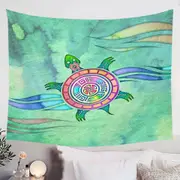 Native American Animal Art Painted Turtle Tapestry
