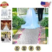 Versatile Silver Sequin Aisle Runner 4FT x 15FT for Beautiful Celebrations