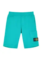 Stone Island Kids Logo Cotton Shorts (6-8 Years) - Teal - 06YR (6 Years) 06YR (6 years)