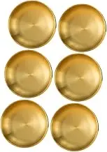 VINTORKY 6pcs Korean Mini Dipping Bowls Stainless Steel Condiment Dishes for Appetizers Charcuterie Sauces Elegant Round Design for Home Gatherings and Parties
