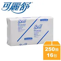 在飛比找松果購物優惠-【可麗舒】28620 專利鎖水擦手紙 (250抽×16包/箱