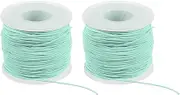uxcell Elastic String for Bracelet 164 Ft/50 Meter Length 1 mm Dia, 2 Roll Sturdy Stretchy String Cord for Jewelry Making Necklace Beading Craft DIY, Lake Green