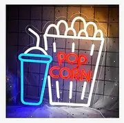 Hanging Art Neon Signs Popcorn Hanging Art Neon For Movie Room, Walls, Bar, Party, And Ideas Sign Illuminated Home Decoration Wall Mountable Light 33.5cm×31cm