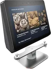 Swivel Stand for Echo Show 2nd Adjustable Aluminum Stand Make for Amazon Echo Show Horizontal 360 Rotation Longitudinal Angle Change Camera (Only fit Echo Show 2nd Generation) for White ES207-02