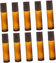 WOONEKY 10Pcs Portable Aroma Roller Bottles with Grain Cap Travel Friendly Essential Oil Dispenser Leak Design for Perfume and Oil Storage