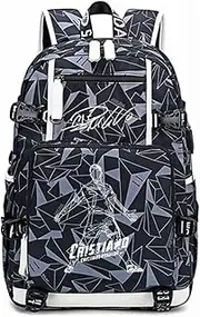 Soccer Player Star Cristiano Ronaldo Luminous Multifunction Backpack CR7 Travel Student Backpack Football Fans Bookbag for Men Women (Style 6)