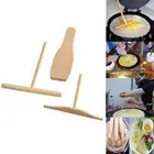 3pcs Wooden Rake Round Batter Pancake Crepe Spreader Home Kitchen To ZJ