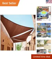 Elegant 12' Brown Triangle Sun Shade Sail - 190 GSM, Water Resistant & UV Proof