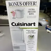 New Cuisinart Ice-21EWBSICE Cream & Sorbet Maker w/Extra Bowl 1-1/2 Qt Capacity