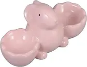 FIXOSHEE Easter Bunny Egg Cup Egg Cups Easter Snack Holder Small Ceramic Tray Ceramics Pink