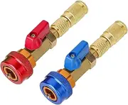 2Pcs R134A Valve Core Quick Remover Installer, Air Conditioning High Pressure (Red) & Low Pressure (Blue) Valve Core Tool