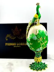 Faberge Egg Ornament Wisdom Graduation Russian Egg Gold Crystal Diamond Handmade