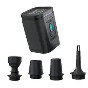 Portable Air Pump for Inflatables, Mini Electric Rechargeable Inflate Deflate Pump with Camping Light for Pool Floats, Swimming Rings, Air Mattress (Black)