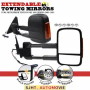 2x Front Black Electric Towing Mirrors w/ Indicators for Mitsubishi Triton ML MN