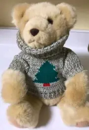 Hallmark Trevor Teddy Plush Bear with Christmas Tree Sweater 13" tall SOFT