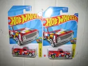 HOT WHEELS TWO HW ART CARS '69 CHEVY PICKUP TRUCKS MOMC LOW US SHIP
