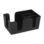 NEW BAR ORGANISER 6 COMPARTMENT BLACK Caddy Serviette Napkin Straw