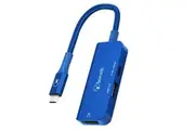 Bonelk Long-Life 3in1 USB-C M to F HDMI USB MultiPort Hub For PC Laptop Blue