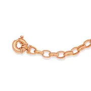 9ct Rose Gold 19cm Solid Belcher Bolt Ring Bracelet