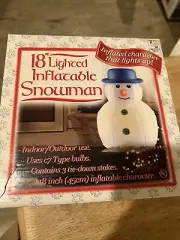18 in Lighted Inflatable Snowman Indoor/outdoor NIB