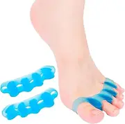 2PCS Toe Spacers for Women and Men, Toe Separators for Pedicure, Bunion Corrector, Hammer Toe Straightener, Plantar Fasciitis, Toe Spreaders for Foot Pain Relief and Foot Health. (Blue)