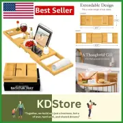 Bamboo Bath Tray Caddy - Luxurious, Expandable Design for Ultimate Relaxation