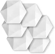 DELLING Appetizer Plates, White Ceramic Dessert Plates, Salad Plates Set, 7 inch Small Plates Set for Dessert, Snacks, Pasta, Side Dishes, Serving Plates Set of 6, Dishwasher Microwave Oven Safe