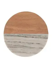 [Maxwell & Williams] Coaster Collective Round Marble & Acacia Coaster 10cm Beige