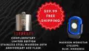 Maxxeon Cyclops Rechargeable LED Work Light - Blue - WITH FREE FLASK