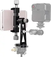 CP-5 Multi-Functional Phone Holder Metal Phone Clamp Phone Tripod Mount Al num Alloy 360° Rotatable with 1/4 Inch Screw Hole Repla ent for 15/14/13/12/11 Vlog Selfie Live Streaming Black One Size