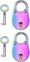 2PCS Cute Mini Colorful Padlock with Keys Zinc Alloy Small Lock for Notebooks Diaries Jewelry Boxes Purse Handbag Backpacks Cabinet