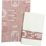 Anaya Simply Sardines Kitchen Towels - Set of 2 in Sangria Red at Nordstrom One Size