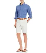 $110 Tommy Men's Boracay Flat Front 10 Short, Bleached Sand, Sz 30