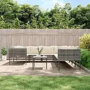 9 Patio Set Cushions Poly Rattan