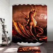 Fantasy Art Alessa the Volcano Lava Dragon Shower Curtain