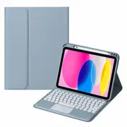 2022 Ipad 10.9 Touch Keyboard Leather Case With Pen Slot Blue Keyboards