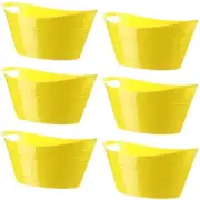 Patelai 6 Pcs Ice Buckets Bulk, Plastic Ice Buckets with Handles, Oval Storag...