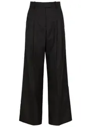 BY Malene Birger Cymbaria Wide-leg Twill Trousers - Black - 38 (UK10 / S) 38 (UK10 / S)
