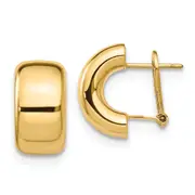 14K Yellow Gold Polished Omega Back Earrings